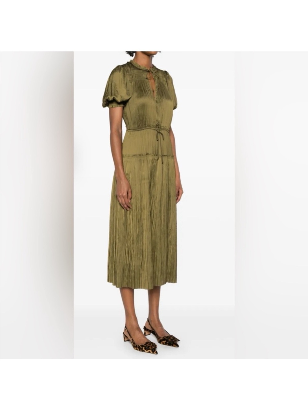 Ulla Johnson Astrid Plisse Dress - Olive